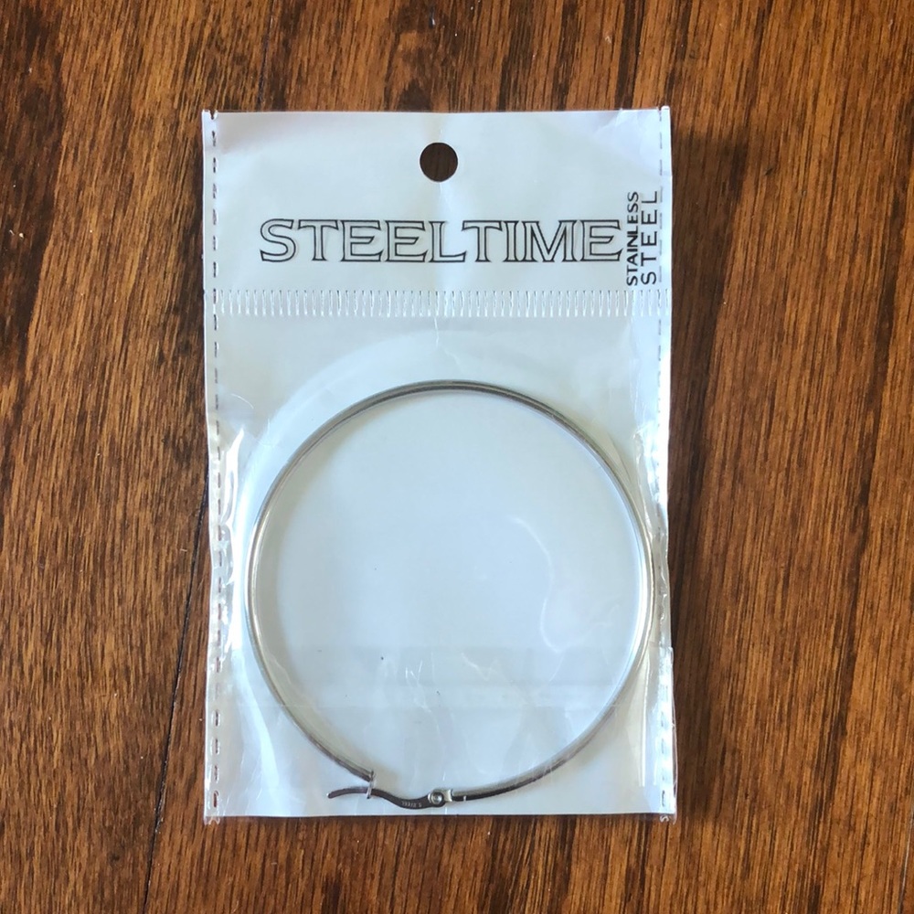 Large silver hoop earrings